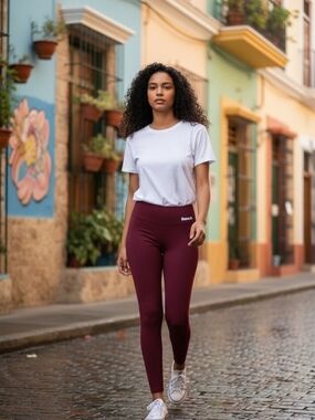 Bench High-Rise Burgundy Stretch Comfy Verstile Leggings - Women Small NWT
